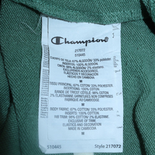 Champion Mens Green Medium 1/4 Zip Hoodie Pullover Fleece Sweatshirt