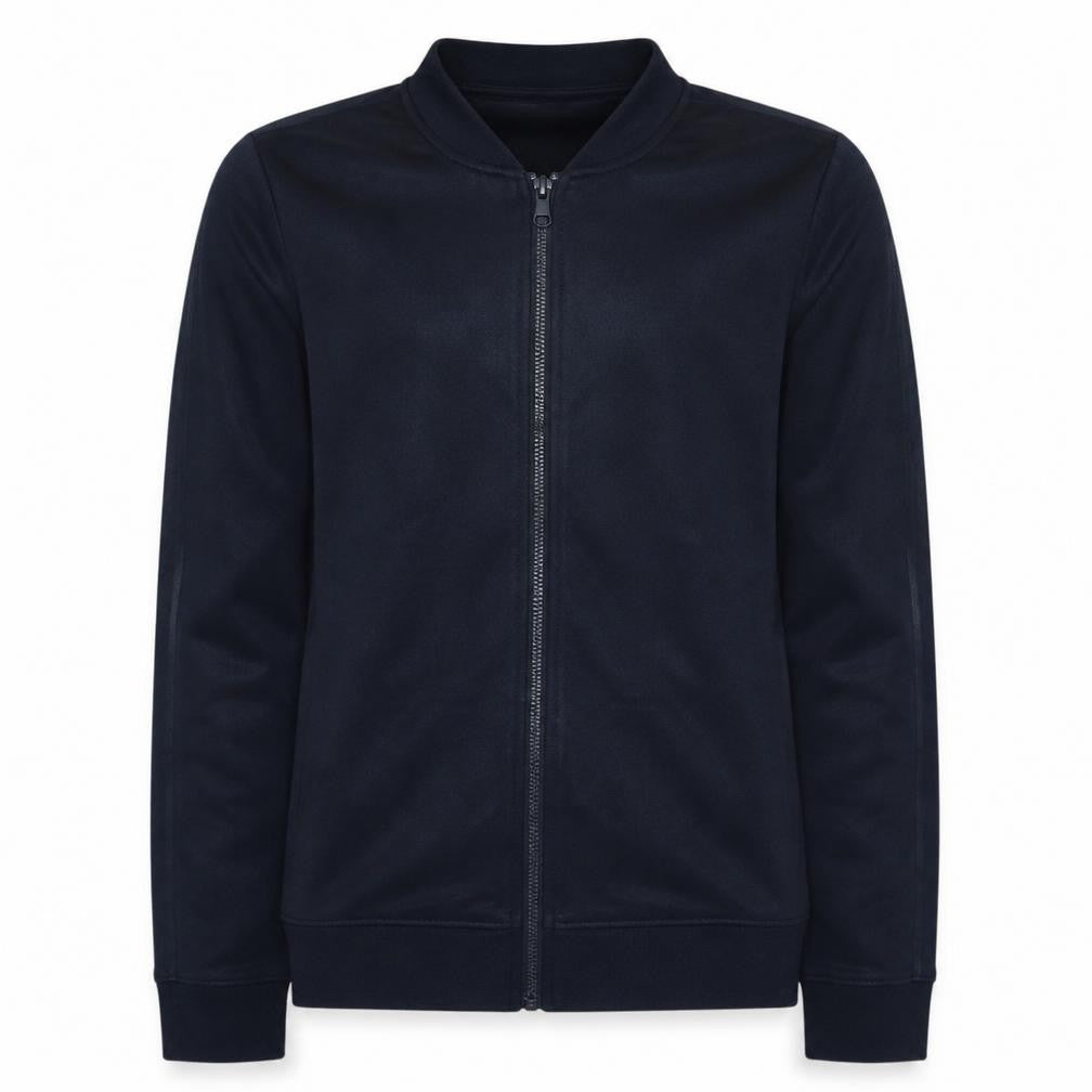 Front view of Under Armour boys’ black full zip collared sweatshirt, size 14, years