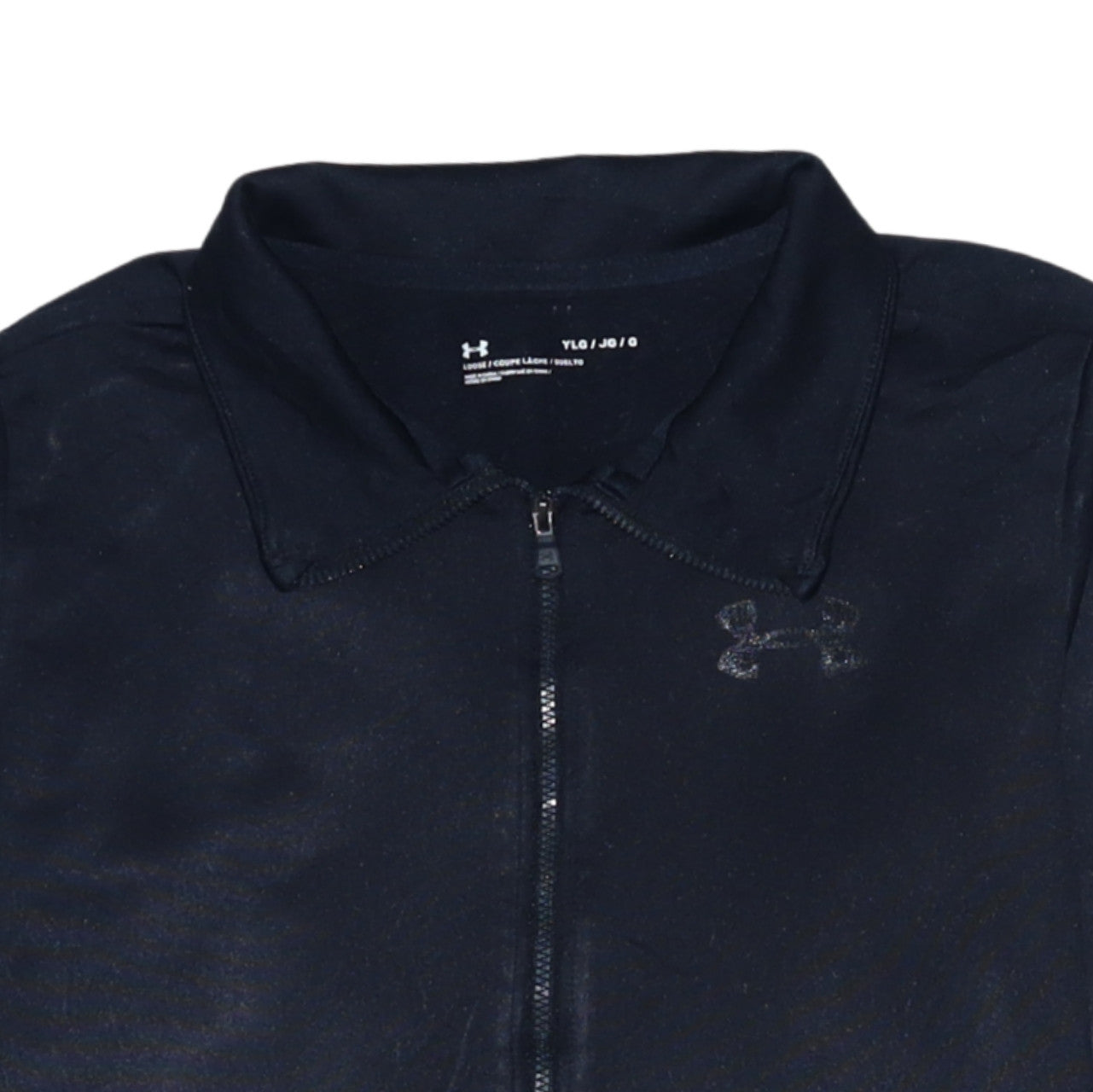 Under Armour Boys Black Full Zip Collared Sweatshirt Size 14 Years