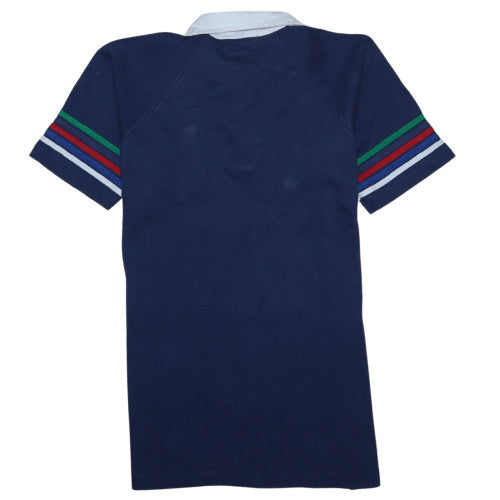 Total Rugby Men's Blue Striped Cotton Polo Shirt Size S