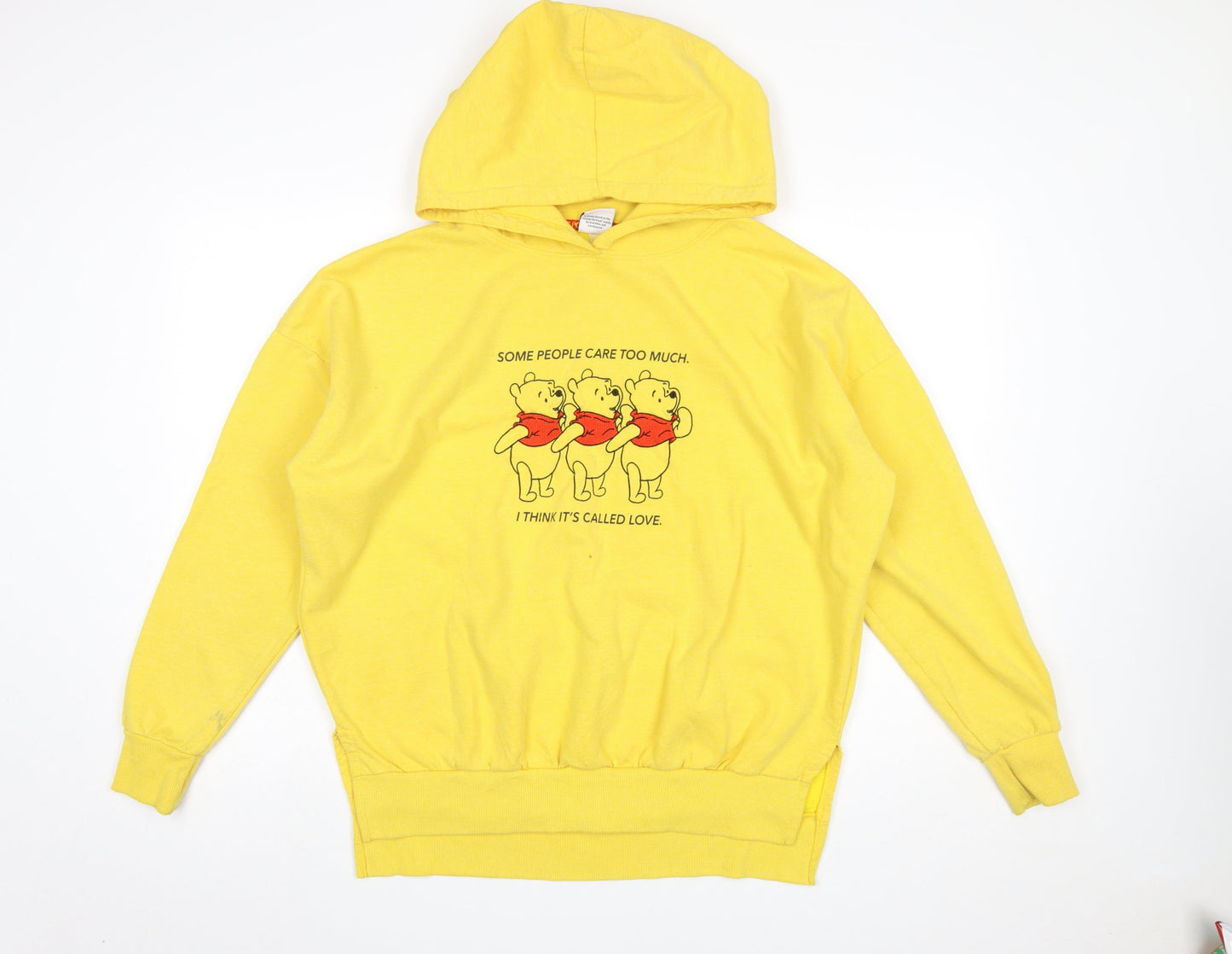 Disney Winnie the Pooh Yellow Hoodie Women’s L Pullover Primark