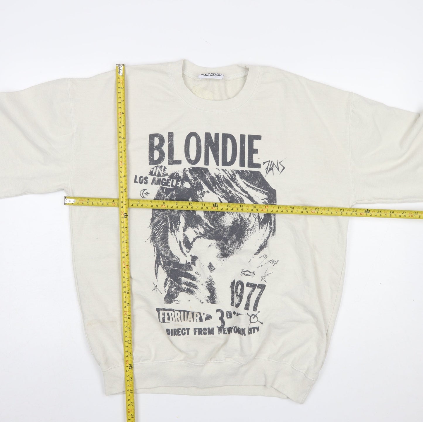 Topshop Blondie Women's Beige Graphic Pullover Sweatshirt M