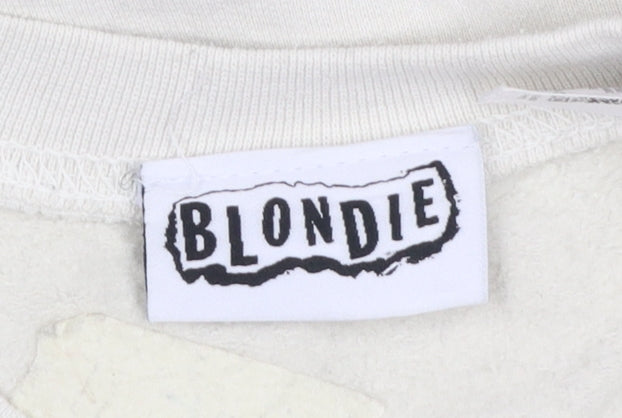 Topshop Blondie Women's Beige Graphic Pullover Sweatshirt M