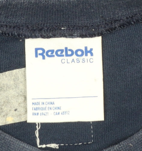 Reebok Classic Women's Navy Pink Colourblock Pullover Sweatshirt XS
