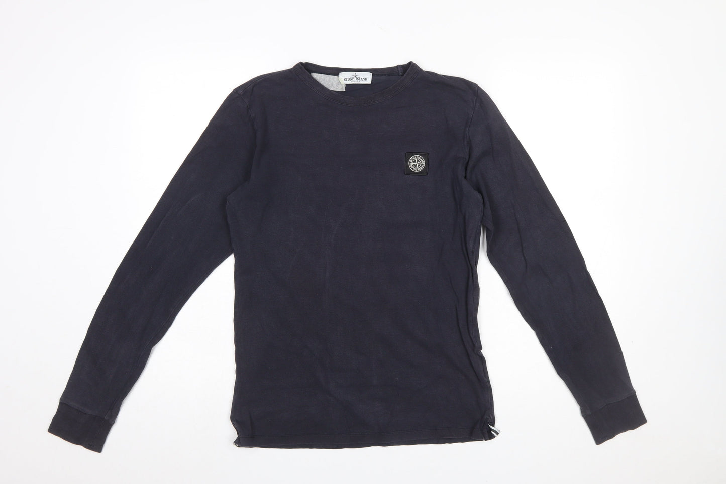 Stone Island Junior Boys Black Long Sleeve Logo Cotton T-Shirt 14 Years