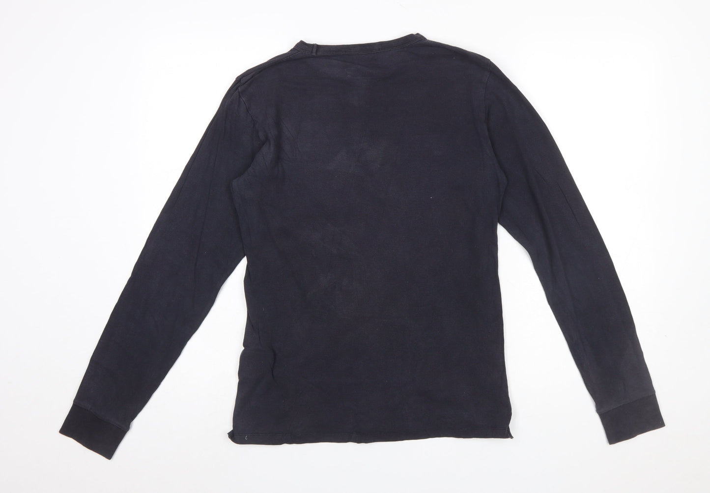 Stone Island Junior Boys Black Long Sleeve Logo Cotton T-Shirt 14 Years