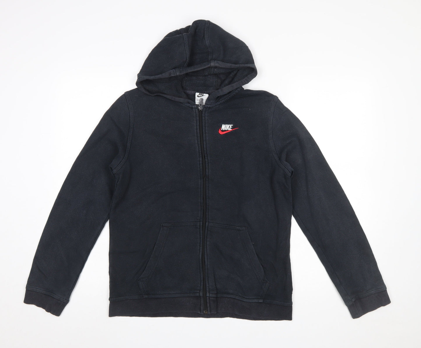 Nike Boys Black Full Zip Hoodie XL (15-16 Years) Cotton Blend