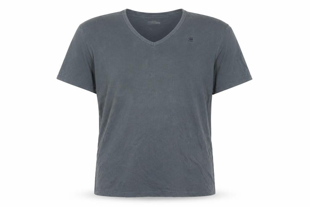 G-Star Raw Men’s Grey 2XL V-Neck Short Sleeve Cotton T-Shirt
