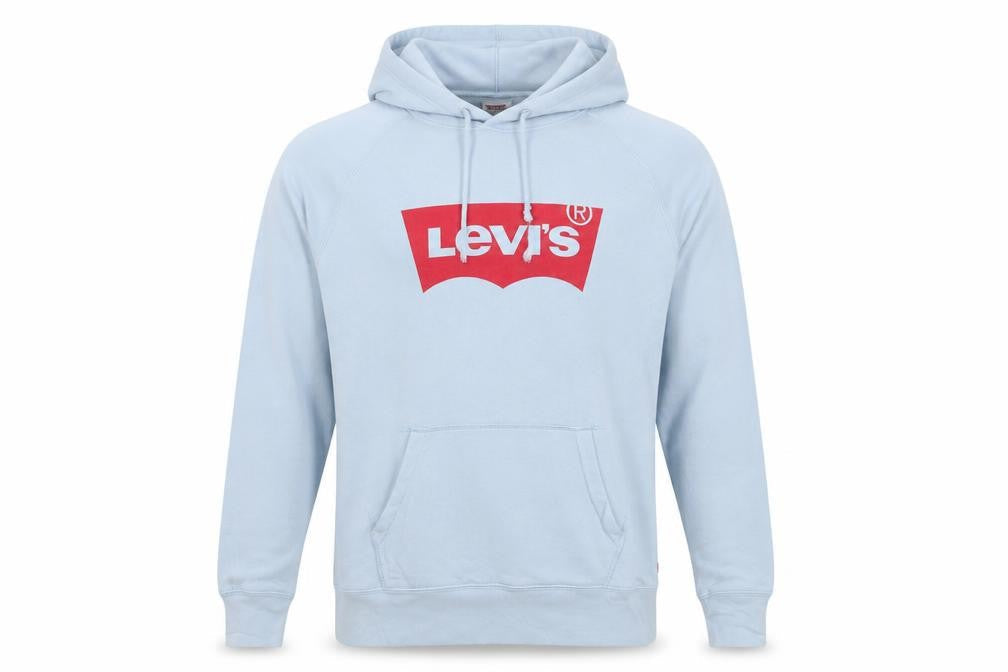 Levi's Men's Blue Pullover Hoodie Size S Graphic Logo Sweatshirt