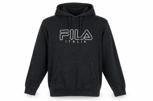 Fila Men's Black Logo Pullover Hoodie Size L Regular Fit