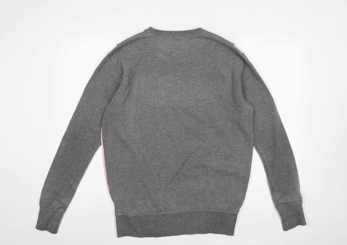 Ellesse Womens Grey Colourblock Sweatshirt UK 10 Pullover Logo Crew Neck