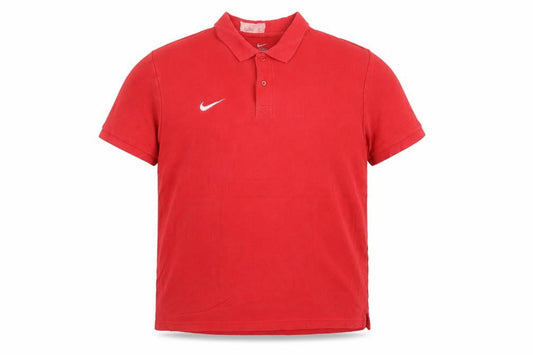 Nike Men's Red Cotton Polo Shirt XL Classic Fit Logo Design