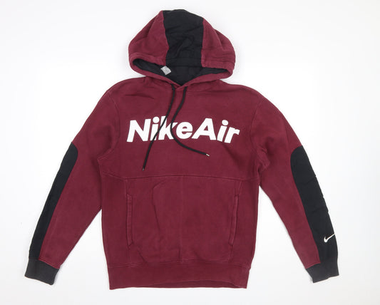 Nike Air Men's Burgundy Hoodie XS Pullover Fleece Logo Sweatshirt