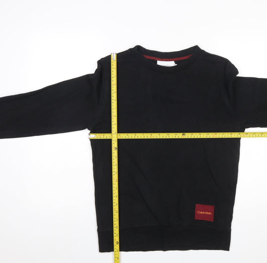 Calvin Klein Men's Black Small Pullover Sweatshirt Crew Neck Cotton