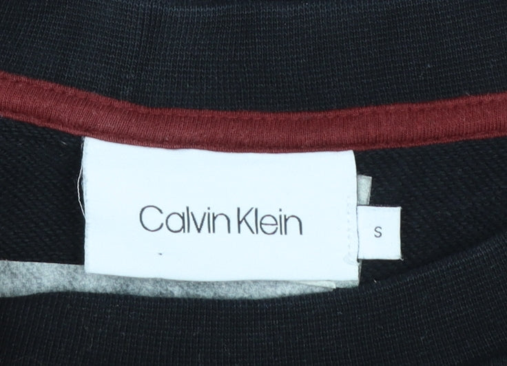 Calvin Klein Men's Black Small Pullover Sweatshirt Crew Neck Cotton