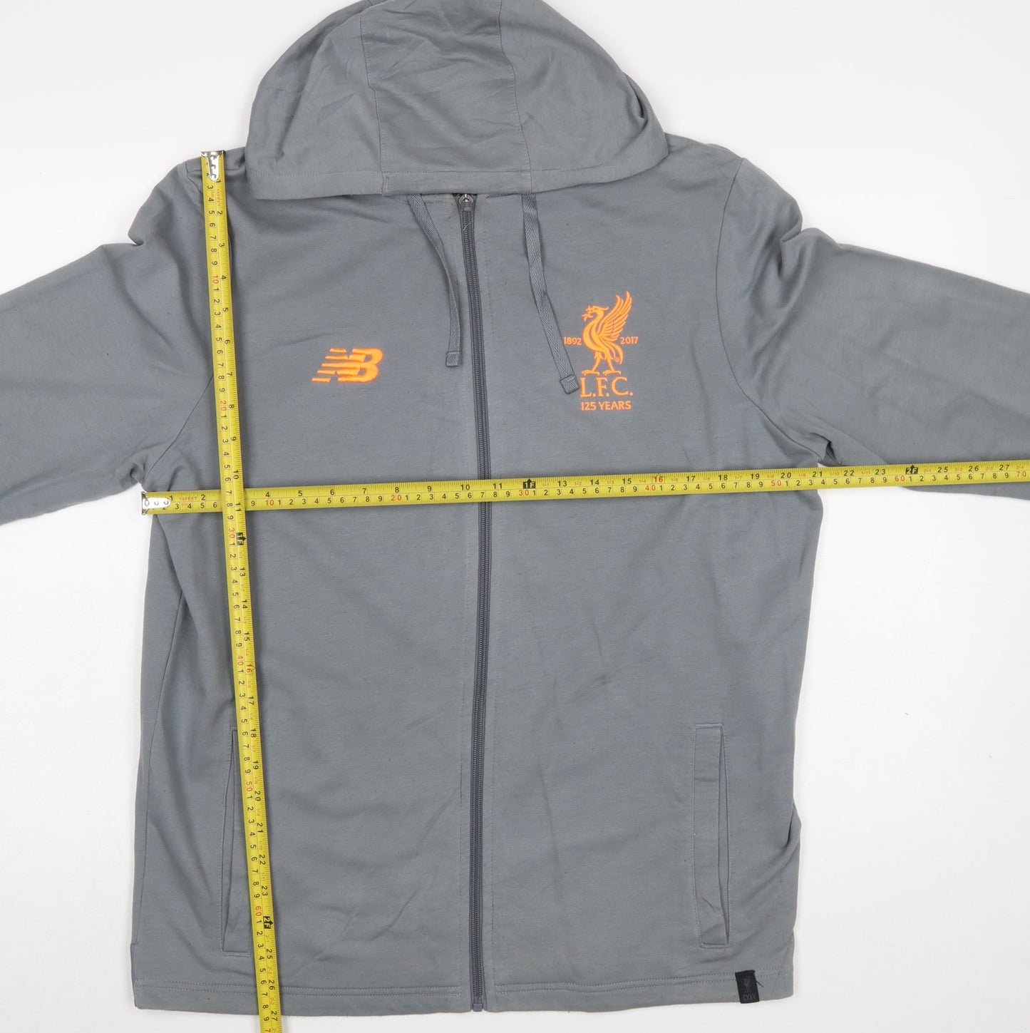 New Balance Men’s Grey Full Zip Hoodie LFC 125 Years Logo Size L