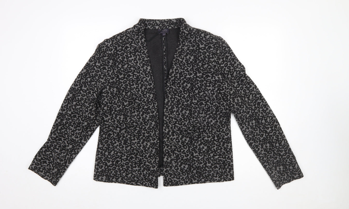 Marks and Spencer Women’s Grey Animal Print Blazer UK 16 Regular Fit