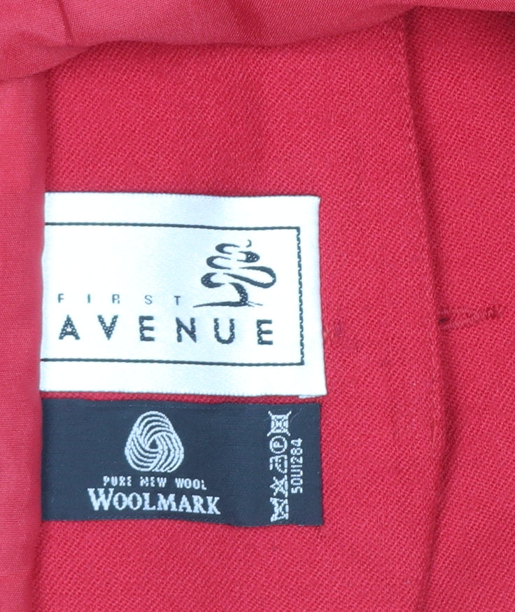 First Avenue Women's Red Wool Blazer Jacket Size 12 Classic Workwear