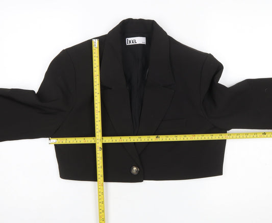 Boa Womens Black Cropped Blazer Jacket M Single Breasted Tailored