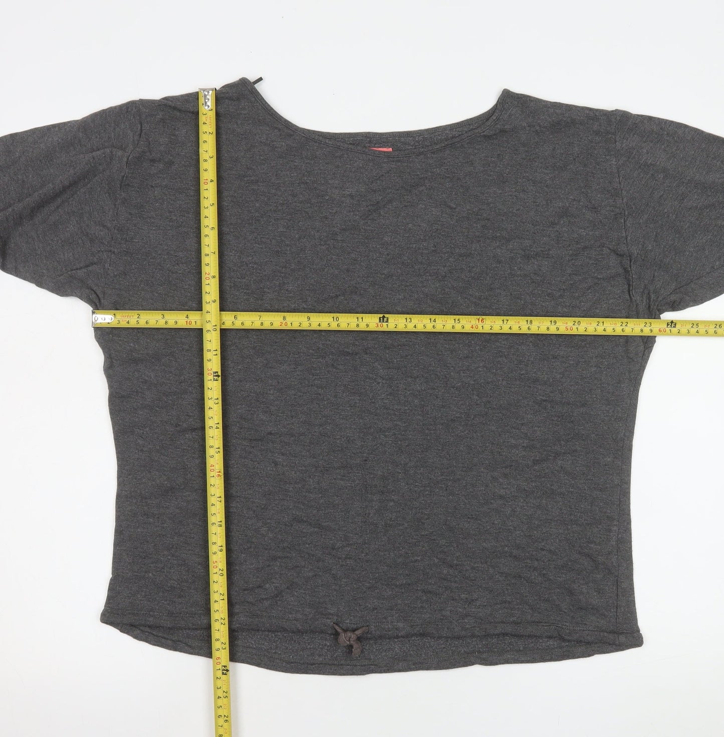 Next Women's Grey Basic 3/4 Sleeve Boat Neck T-Shirt Size S
