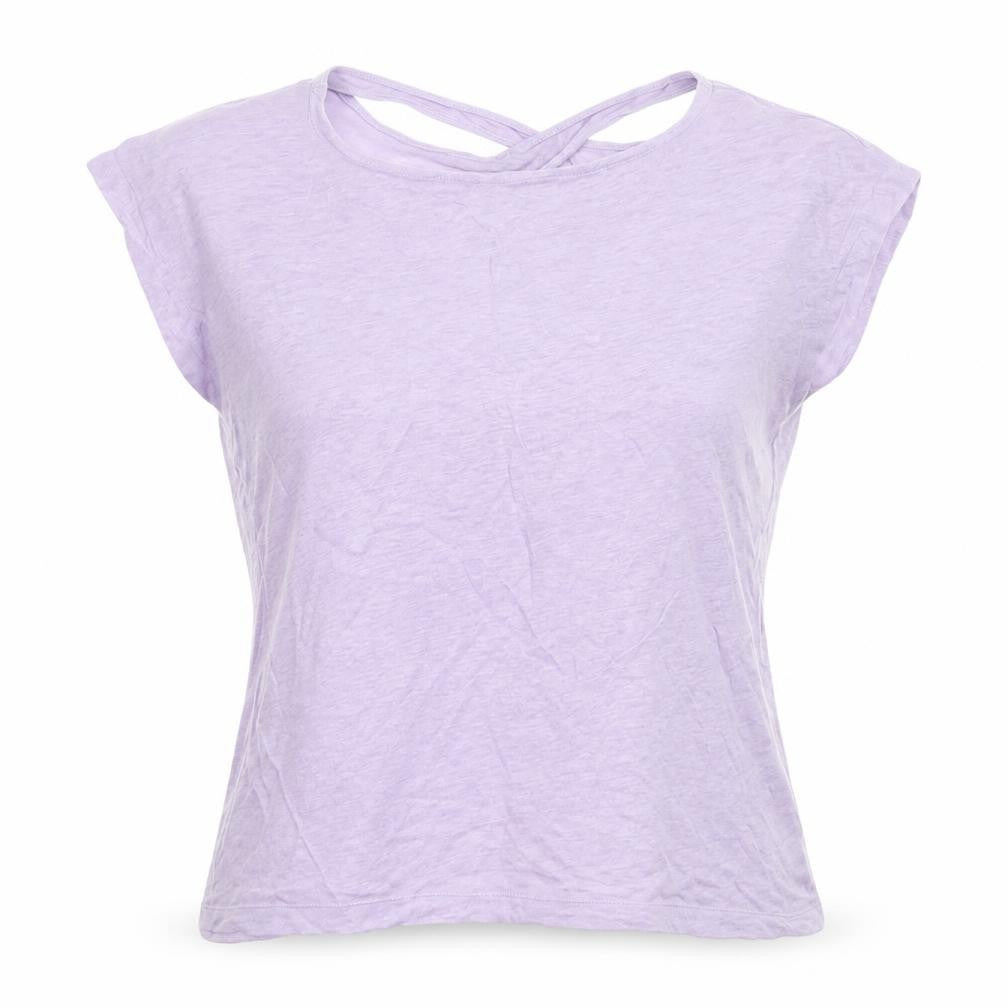 Mint Velvet Womens Purple Linen Short Sleeve Summer T-Shirt Size S