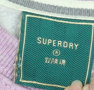Superdry Women's Pink Pullover Sweatshirt UK 10 Cotton Blend