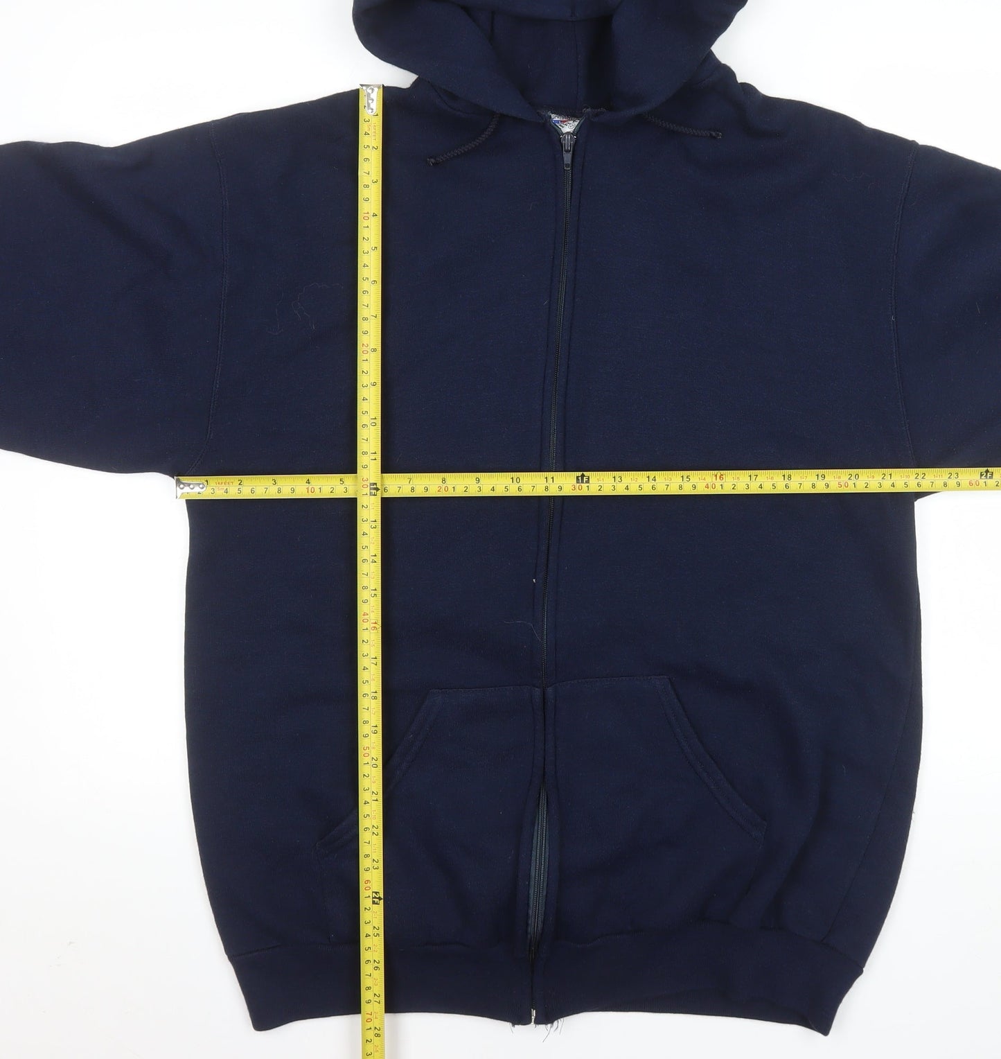 Airak Men Blue XL Hooded Full Zip Graphic Fleece Jacket