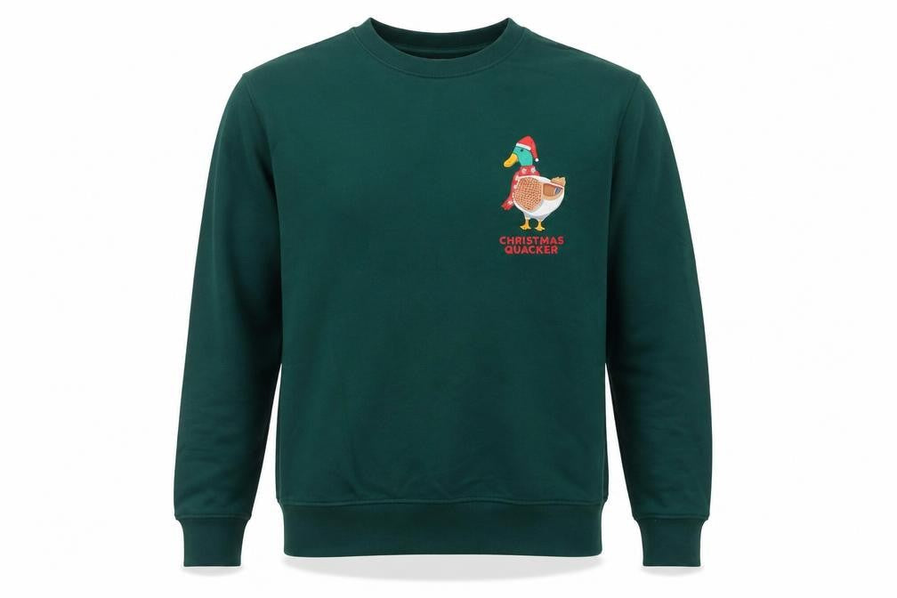 Marks and Spencer Men's Green Christmas Quacker Sweatshirt Size S