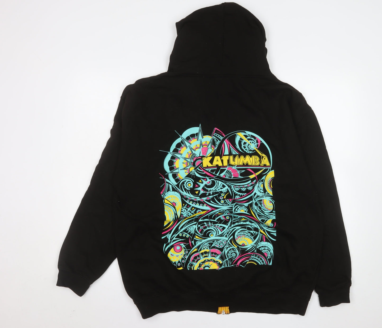 Just Hoods Men’s Black XL Hooded Zip Jacket Katumba Logo