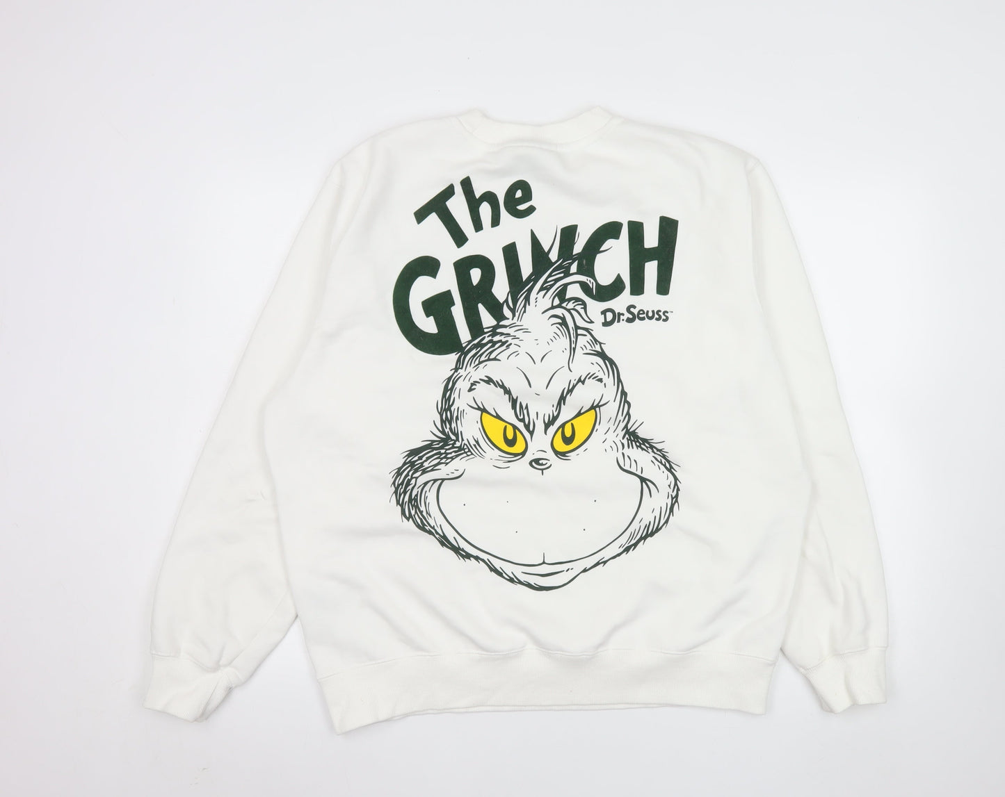 Primark x Dr. Seuss Women's White The Grinch Pullover Sweatshirt L