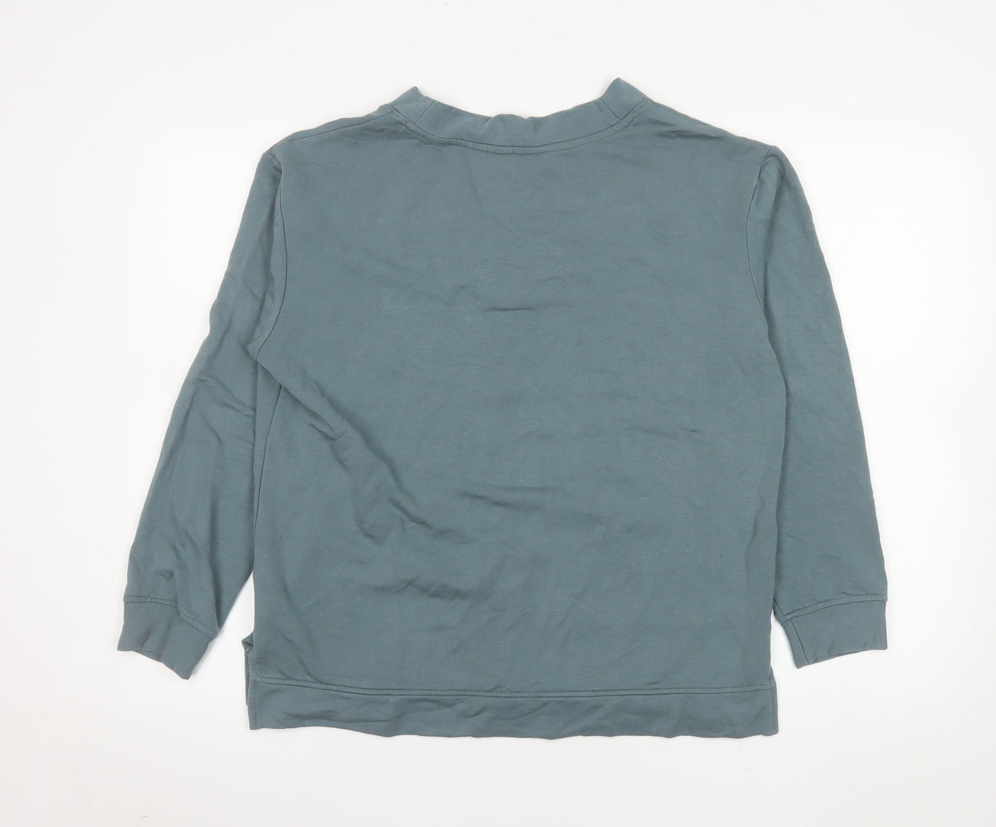 Orvis Women's Blue V-Neck Pullover Sweatshirt Size M Modal Blend