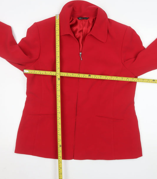 BHS Womens Red Stretch Lined Suit Jacket Size 18 Regular Fit