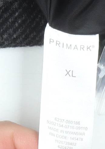 Primark Men's Grey Wool Blend Pea Coat XL