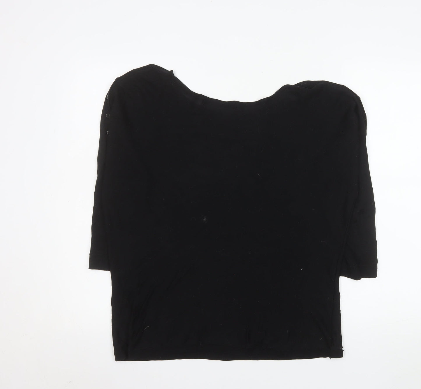 French Connection Women's Black 3/4 Sleeve Button Blouse Size L