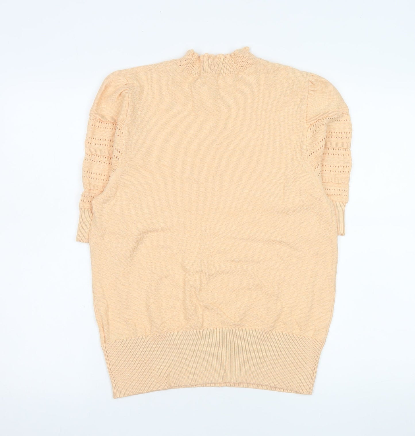Marks and Spencer Women Beige Short Sleeve Knit Top Size 14