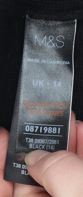 Marks and Spencer Women’s Black Regular Fit Blazer UK 14