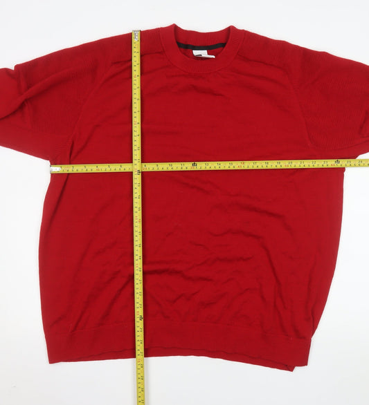 Nike Men's Red 2XL Crew Neck Pullover Jumper Wool Blend