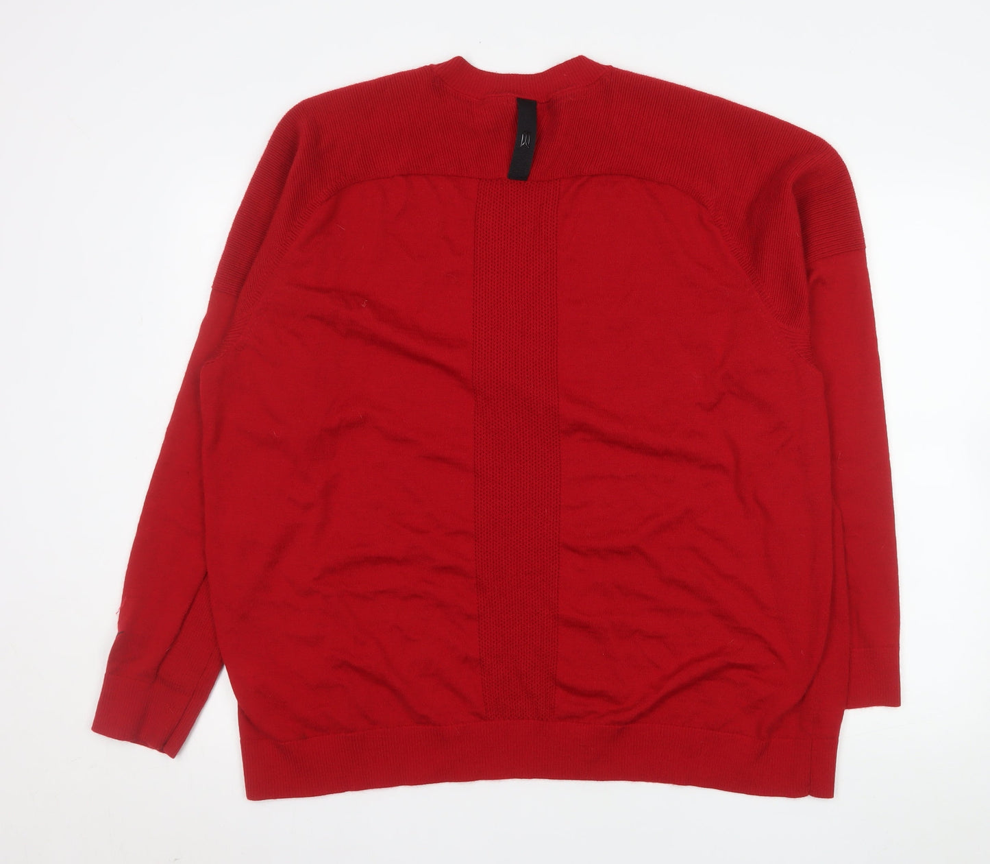 Nike Men's Red 2XL Crew Neck Pullover Jumper Wool Blend