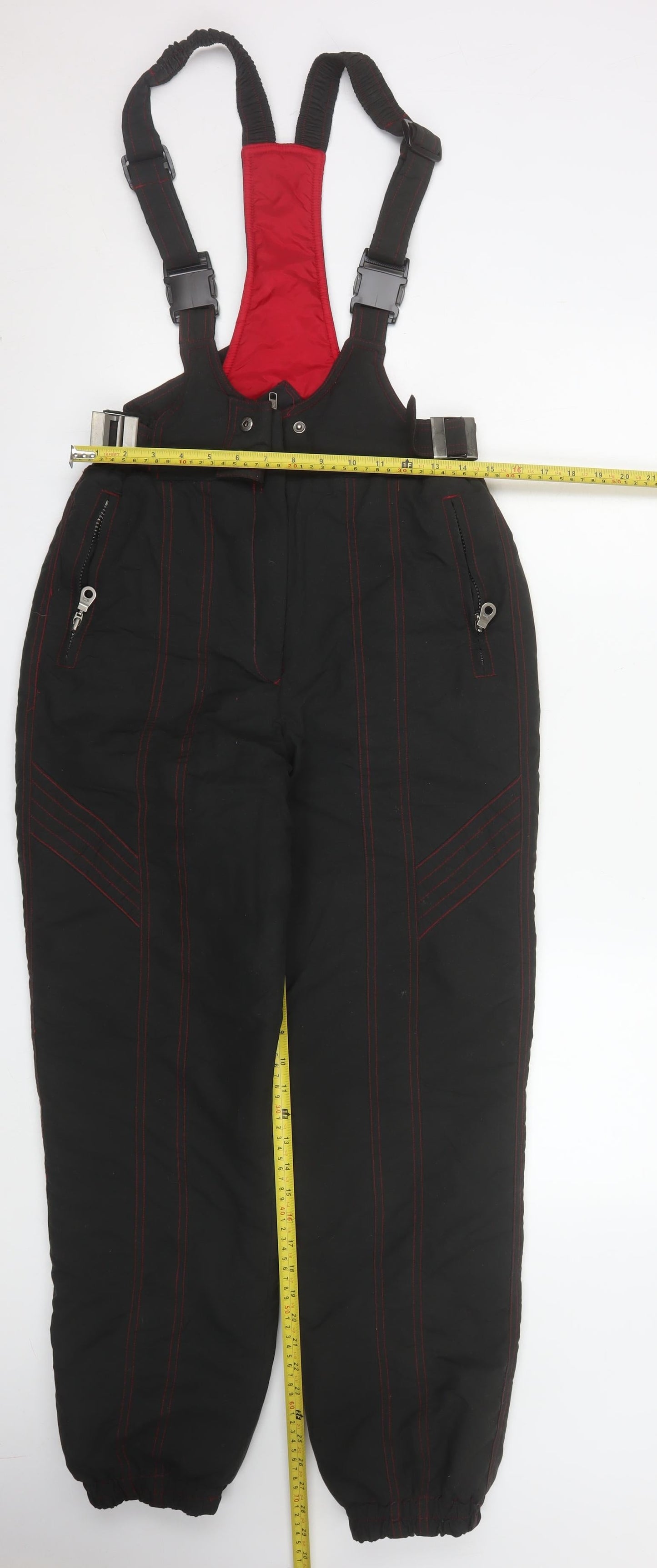 Rodeo Women Black Red Snow Pants Size 12 Waterproof Insulated Trousers
