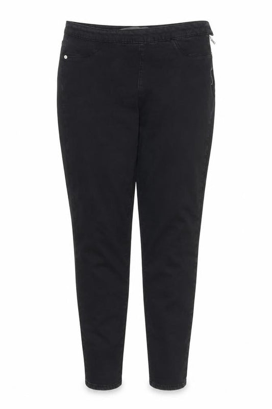 Mint Velvet Women Black Skinny Jeans Size 14R Zip Detail Stretch Comfort