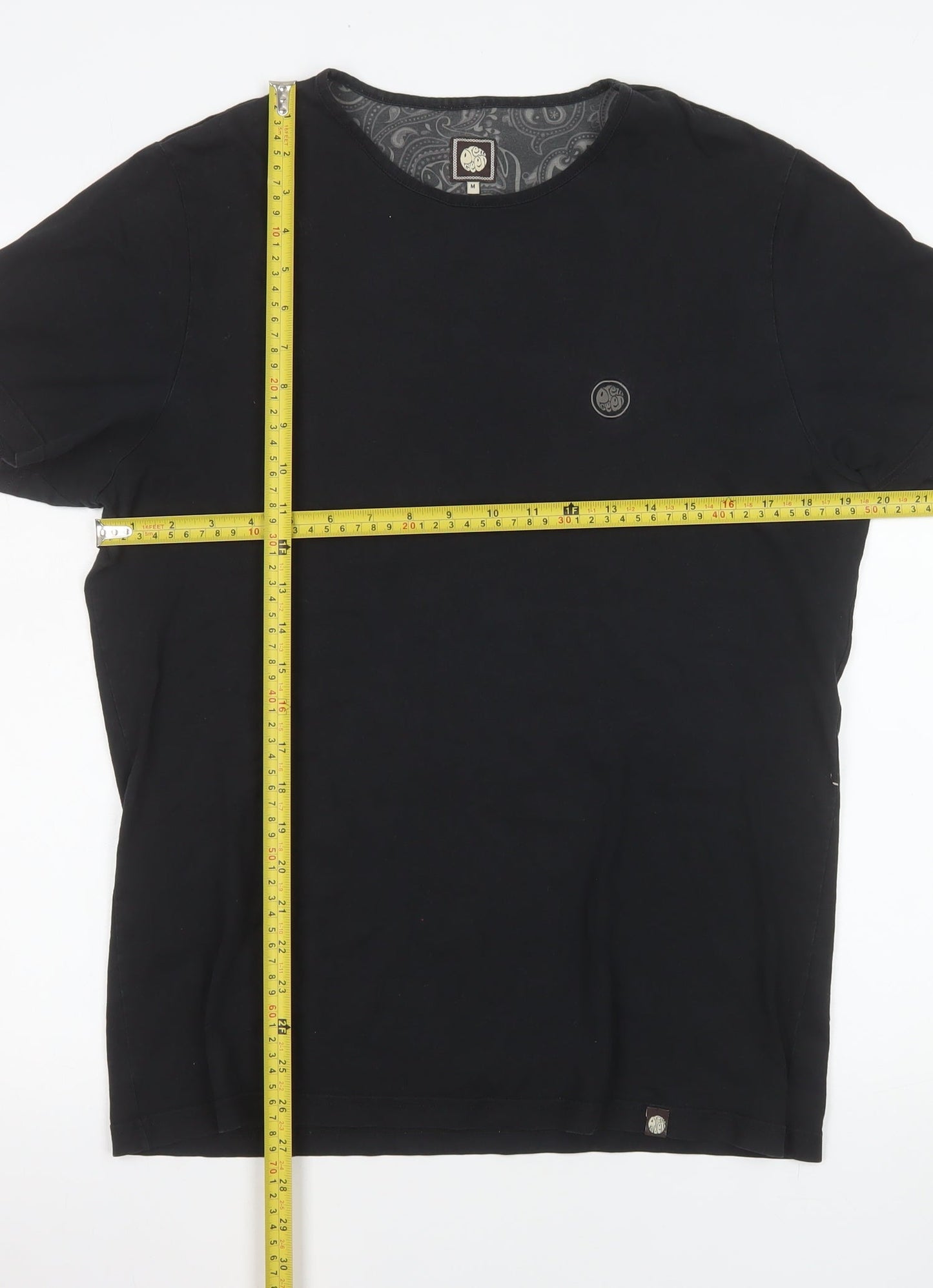Pretty Green Women's Black Cotton Crew Neck T-Shirt M
