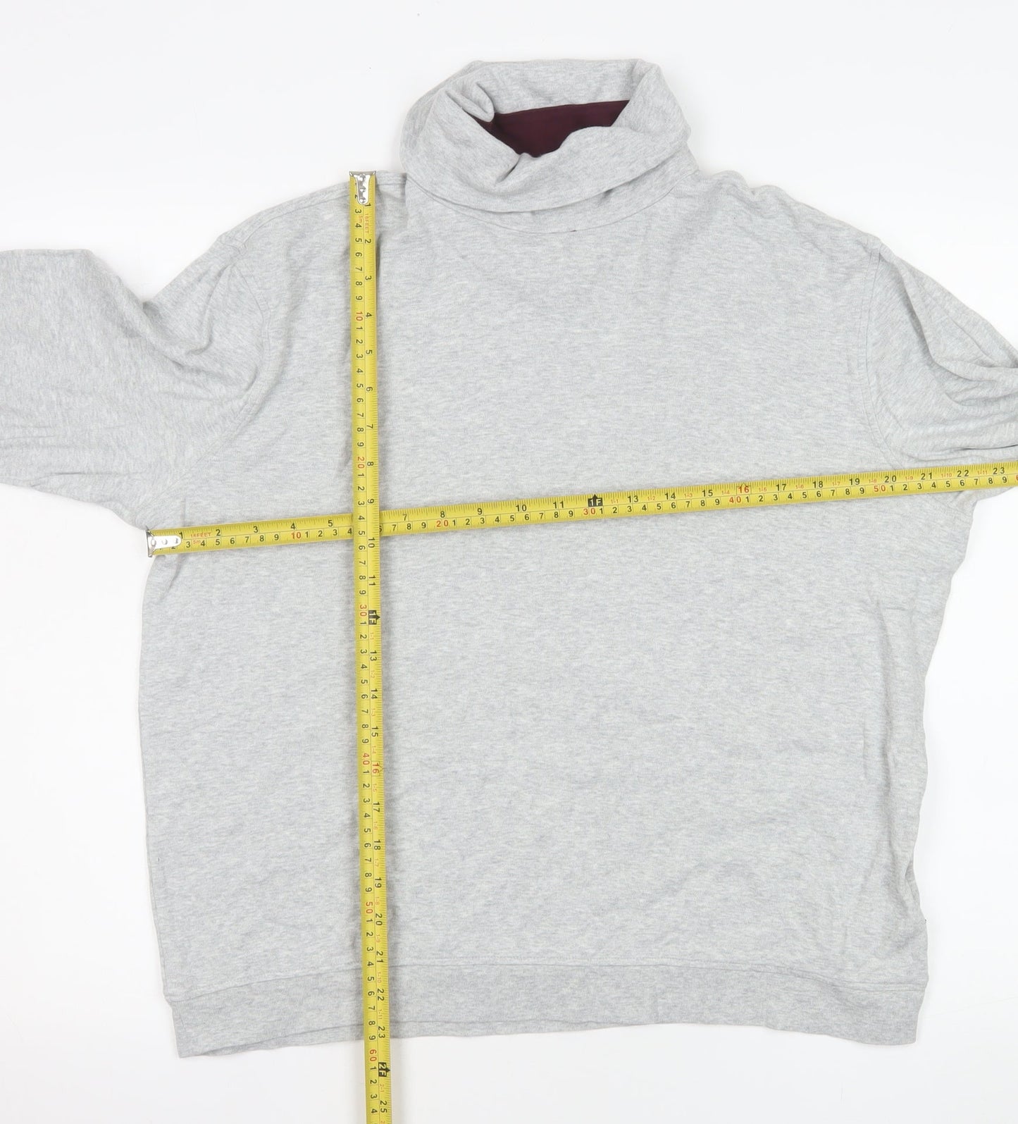 Ted Baker Men's Grey Cotton Roll Neck Long Sleeve Casual Top Size L