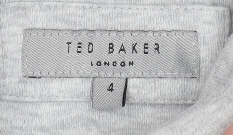 Ted Baker Men's Grey Cotton Roll Neck Long Sleeve Casual Top Size L