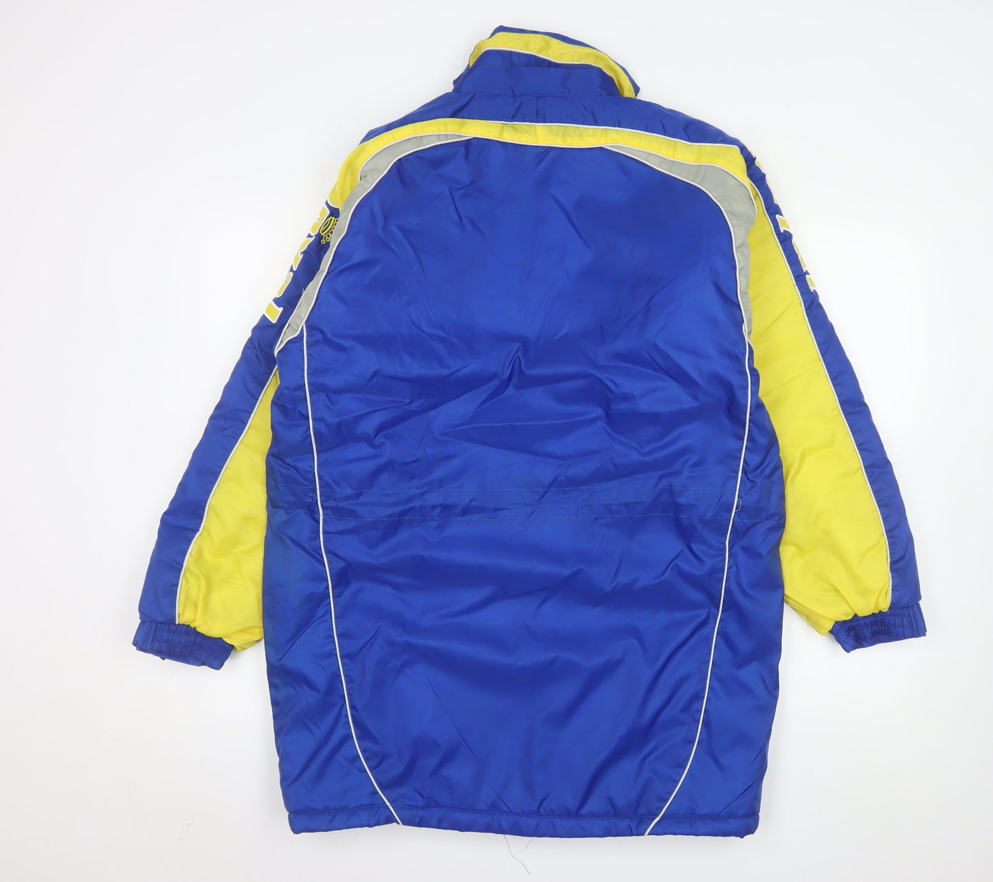 Royal Men's Blue and Yellow Lined Waterproof Parka Jacket Size S