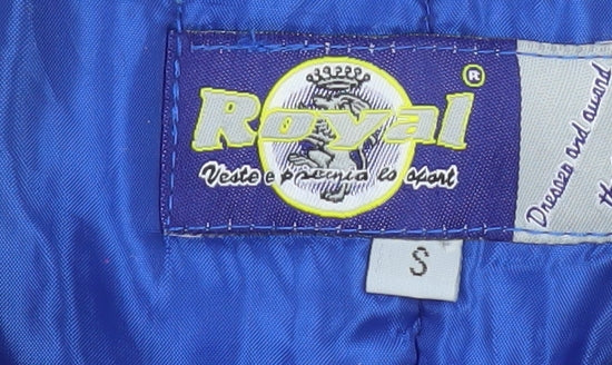 Royal Men's Blue and Yellow Lined Waterproof Parka Jacket Size S