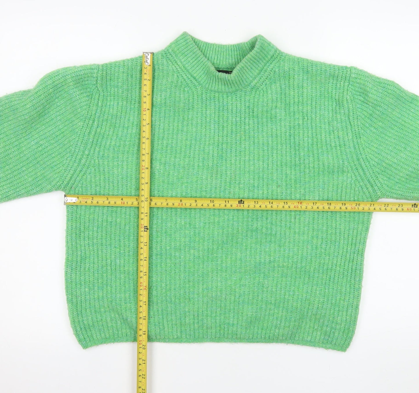ASOS Women’s Green Mock Neck Chunky Knit Jumper Size 6