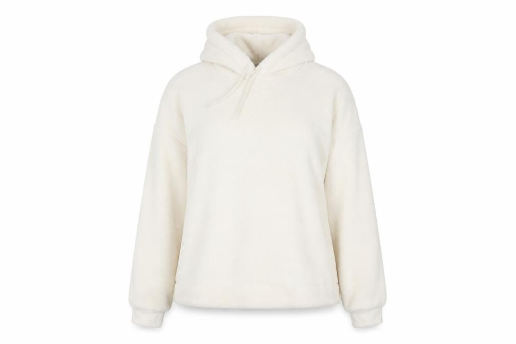 Marks and Spencer Women Ivory Pullover Hoodie Large Fleece Soft Warm