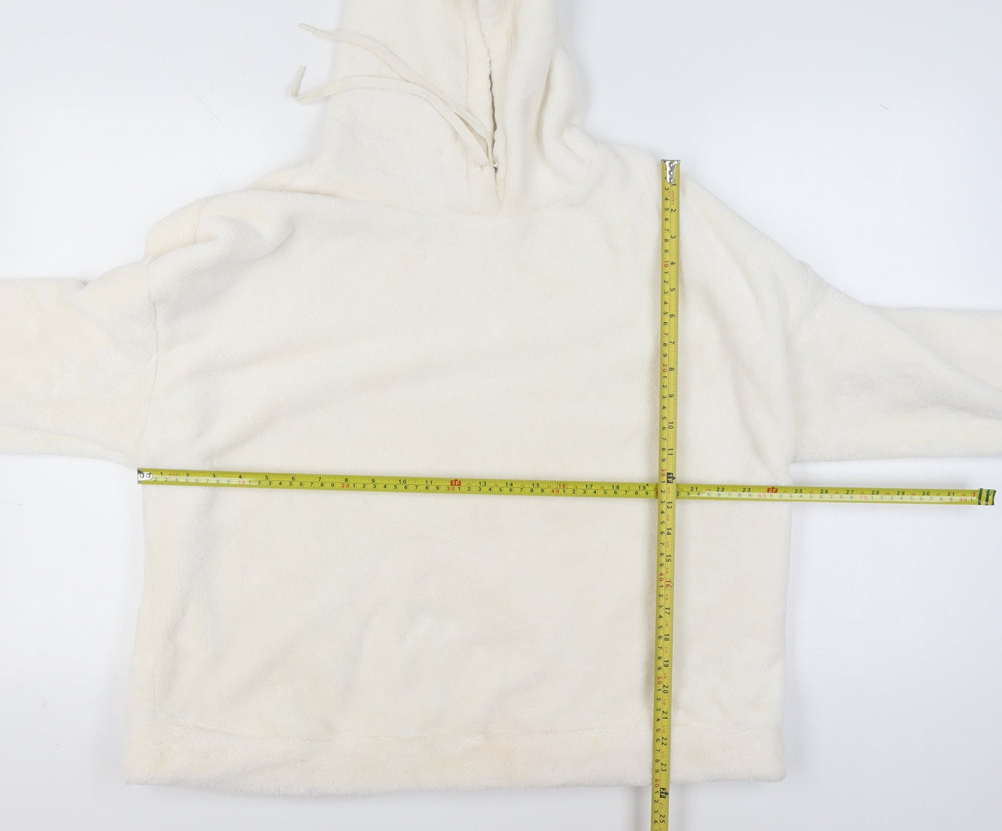 Marks and Spencer Women Ivory Pullover Hoodie Large Fleece Soft Warm