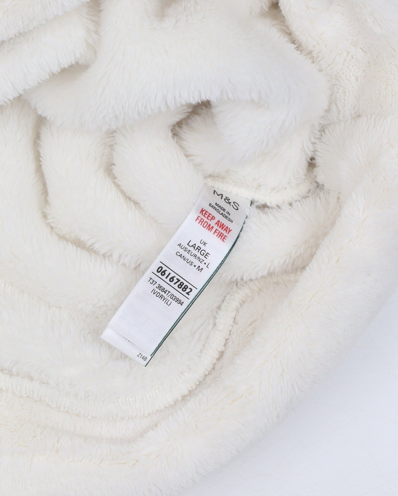 Marks and Spencer Women Ivory Pullover Hoodie Large Fleece Soft Warm