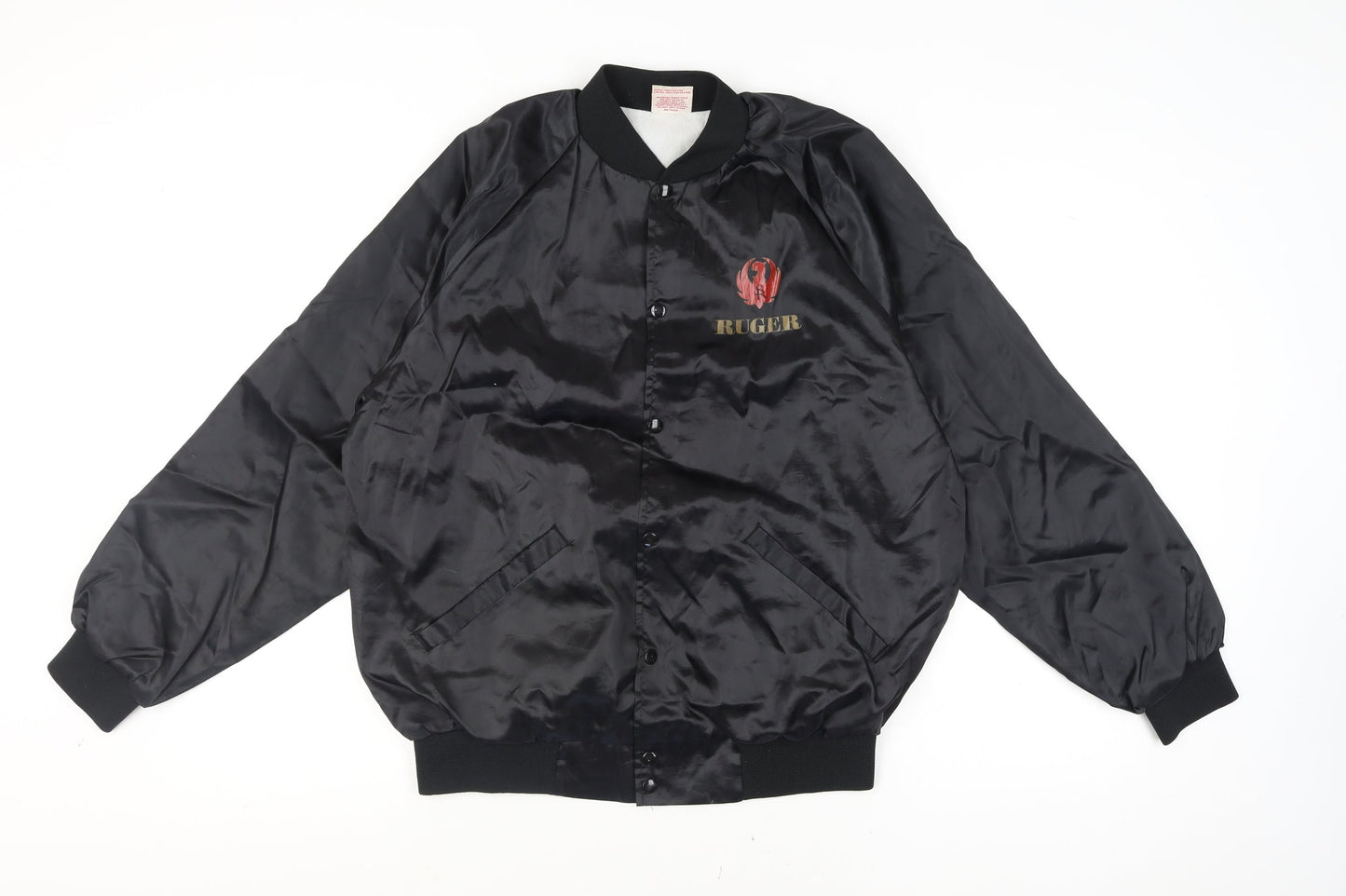 Cardinal Men’s Black XL Varsity Jacket Nylon Ruger Logo Vintage
